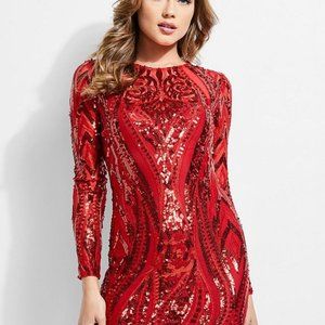 NWT GUESS Red Sequin Dress (M)